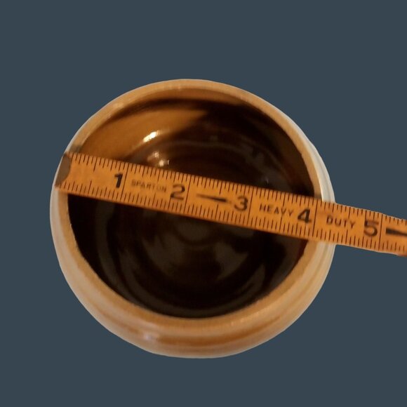 Modernist Planter Vase Or Candle Holder Signed Stoneware Pottery - Picture 8 of 10